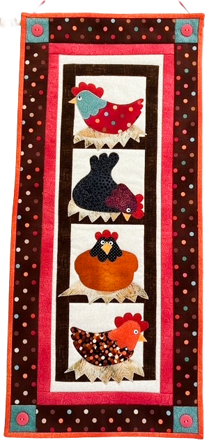 Chicken House Applique Wall Hanging
