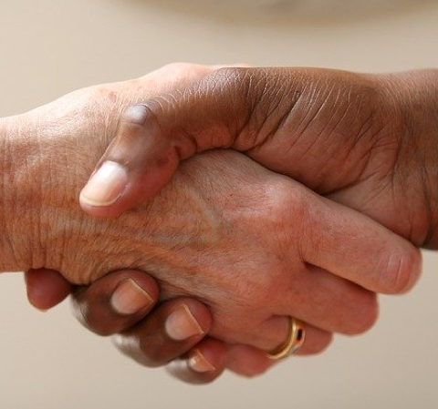 Clasped hands